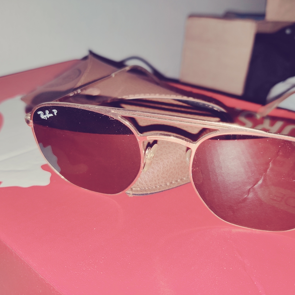 Ray-Ban Gold and Brown Sunglasses